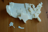 Electoral Votes represented by 3D Print Height