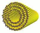 A graphic rendering of the tungsten disulfide nanotube