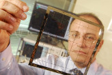 Manos Tentzeris displays an inkjet-printed rectifying antenna